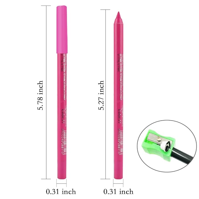 Kaely Gel Eyeliner Pencil for Women, Rose Red Eye Liner Waterproof Smudge Proof with Sharpener, Waterline Eye Makeup Liners, delineador de ojos contra el agua, Vegan & Cruelty-Free, 21