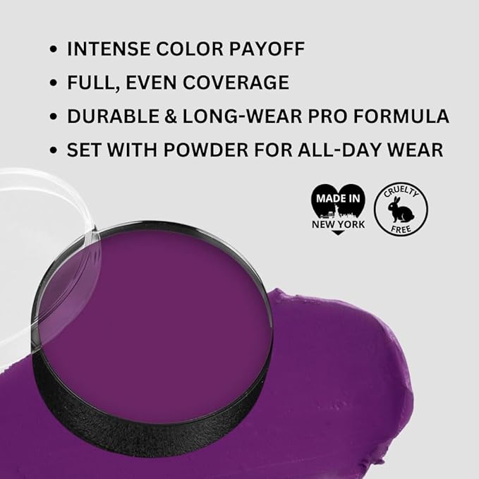 Mehron Makeup Color Cups | Stage, Foundation, Face Paint, Body Paint, Halloween | Greasepaint .5 oz (14 g) Purple