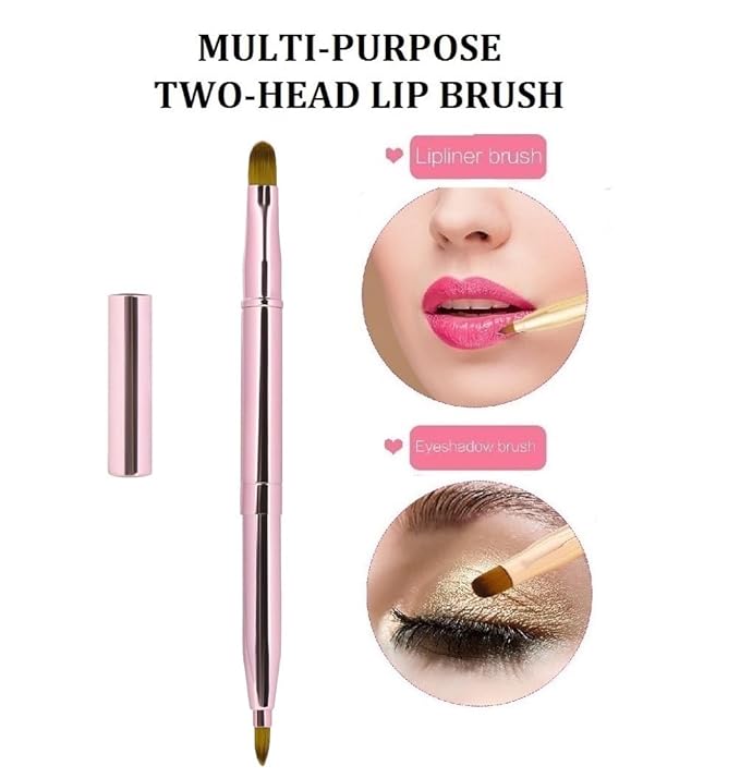 Exquisite Professional Lip Brush Applicators-Retractable Lipstick Brushes- Lipstick Gloss Makeup Brush Tool For Women and Girls (Bright Pink)