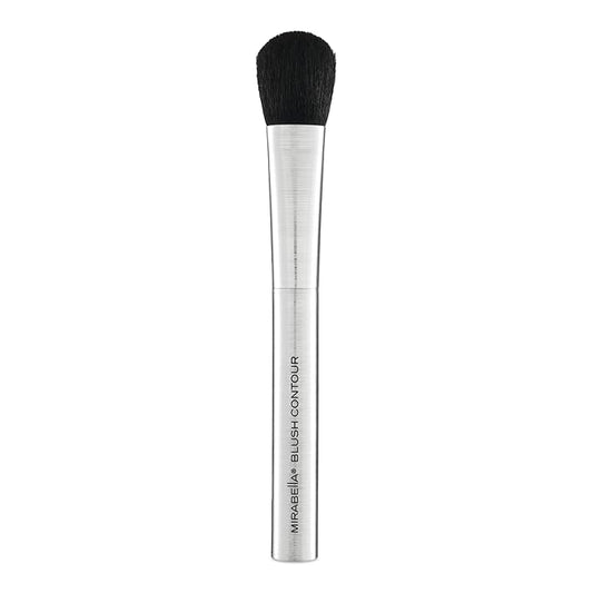 Mirabella Contouring Blush Brush, Premium Professional Makeup Brush Collection, Cruelty-Free Synthetic Bristle Brush with Hand-Sculpted Brushed Aluminum Handle, Luxury Blending Brush for Makeup