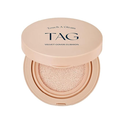 TAG Velvet Cover Cushion | Long-Lasting & High Coverage Foundation | K-Beauty (#1 Pale Light)