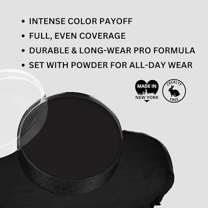 Mehron Makeup Color Cups | Stage, Foundation, Face Paint, Body Paint, Halloween Makeup | Greasepaint .5 oz (14 g) (Black)