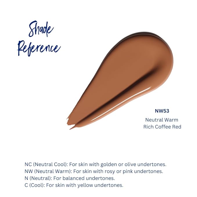 Best Bronze Bombshell Body Makeup - Tattoo Cover Up Makeup & Body Foundation Waterproof - Tattoo Concealer Waterproof for Scars, Varicose Veins Cover Up & Leg Foundation (NW53 Rich Coffee Red)