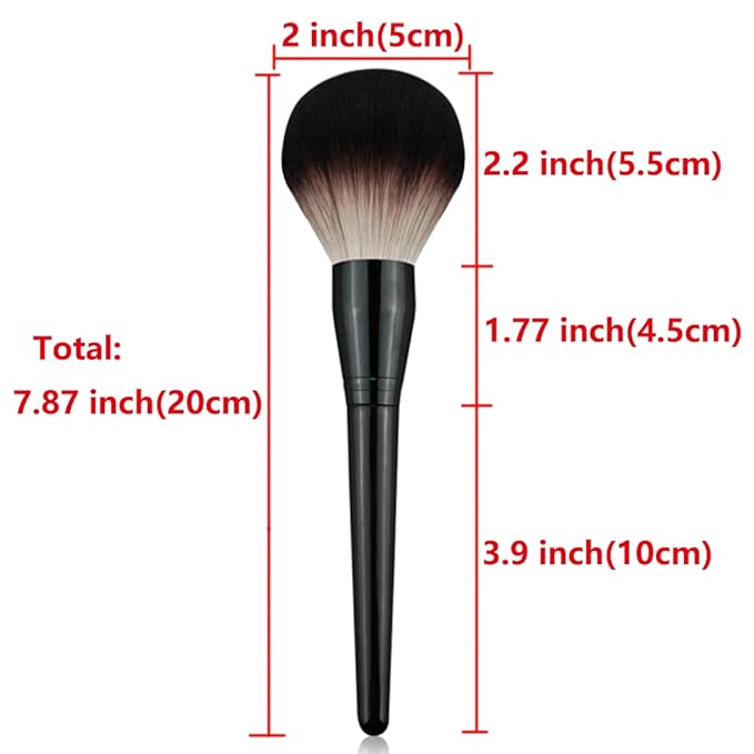 Large Size Luxurious Premium Kabuki Brush Mink Makeup Brushes Powder Brush Foundation Blush Brush Face Blender Mineral Blending Buffing Brush Multi-function Cosmetics Tools Full Coverage (Black)