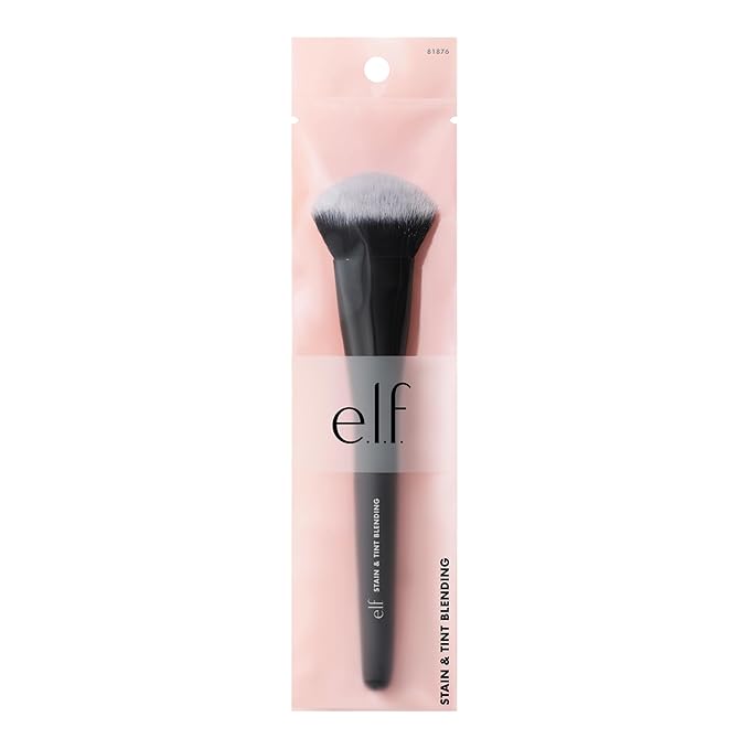 e.l.f. Stain & Tint Blending Brush, Liquid Blush Brush For Blending & Creating An Even Finish, Made With Synthetic Bristles, Vegan & Cruelty-Free