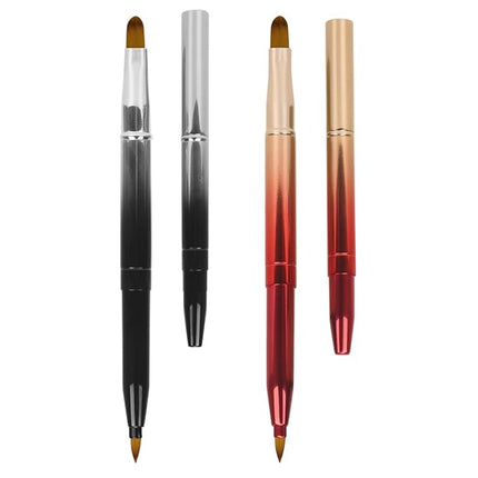 Unaone [2 Pack] Lip Brush for Lipstick, Retractable Lip Brushes, Dual-ended Makeup Brush for Lipstick Lip Gloss, Include Lid