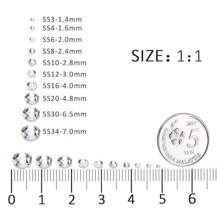 3000Pcs White Crystal Rhinestones,Glass Flatback Rhinestones Mini Gemstones for Nail Face Makeup Art Crafts Clothes Decoration -(SS8,2.4mm,White)