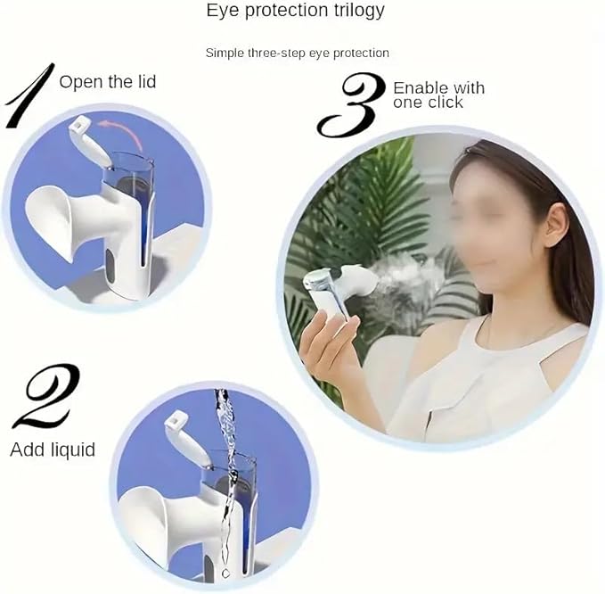 Heated Eye Mist Sprayer – Portable Eye Steamer for Dry Eye Relief Warm Compress Eye Device – Rechargeable Eye Moisturizer for Tired Eyes and Eyelid Care