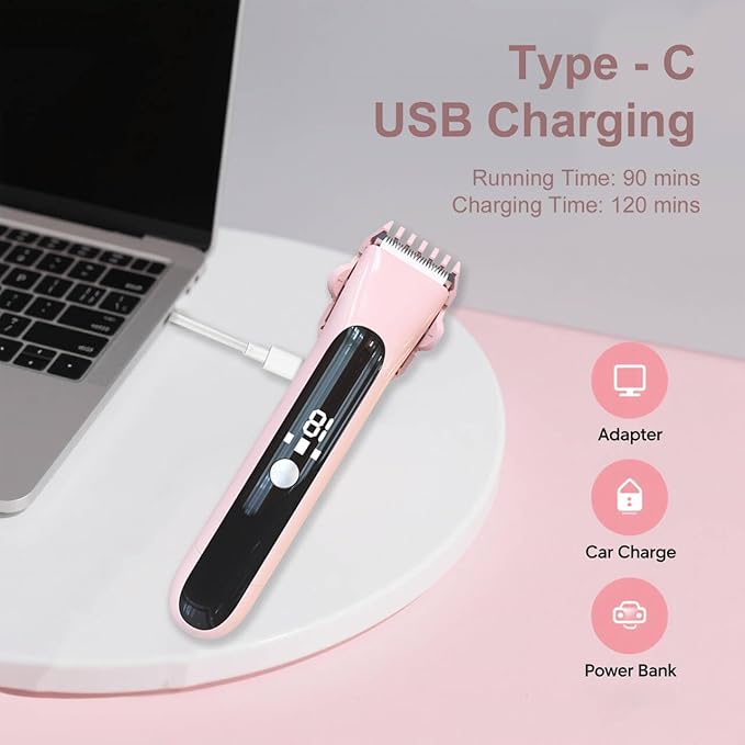 Dermave Bikini Shaver for Women, Bikini Trimmer for Women with Dual Head Shaver, Painless Wet & Dry Electric Razor for Smooth Bikini Line, Rechargeable & Portable, Beige