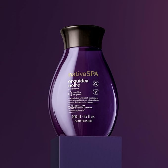 Nativa SPA by O Boticário, Orchid Noir Body Oil, Scented Moisturizer, Enriched with Purified Quinoa Drops to Boost Hydration, 6.8 Ounce (200ml)