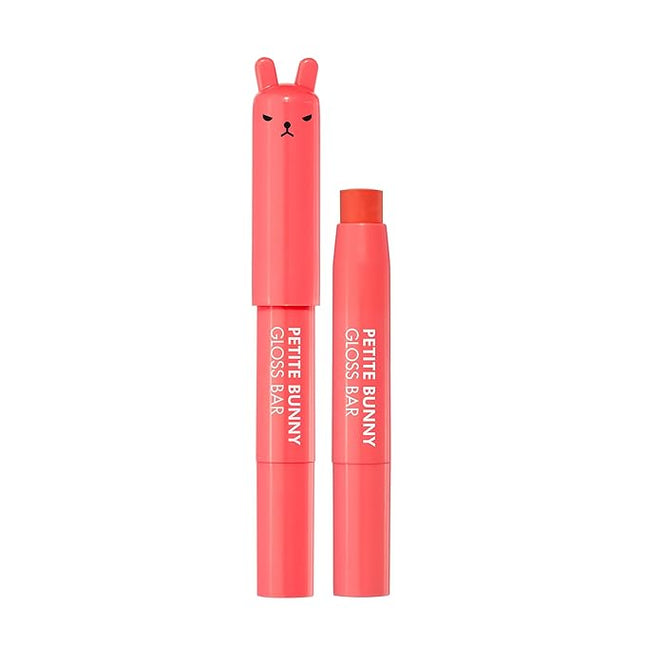 TONYMOLY Petit Bunny Lip Gloss for Women – Long Lasting Lip Crayon Gloss with Vitamin E, Hydrating & Moisturizing Korean Lip Balm Tint, Softening Lip Care Stick with Glossy Finish, Juicy Orange