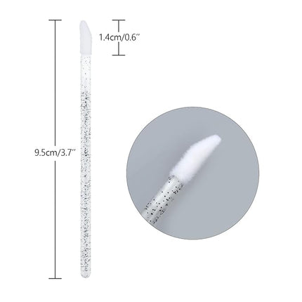 G2PLUS 300PCS Lip Brushes, Crystal Disposable Lip Brushes, Glitter Black Lip Gloss Applicators, Lipstick Gloss Wands Makeup Tool Kits for Lipstick and Lip Gloss