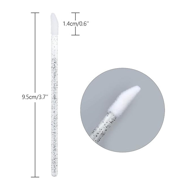 G2PLUS 300PCS Lip Brushes, Crystal Disposable Lip Brushes, Glitter Black Lip Gloss Applicators, Lipstick Gloss Wands Makeup Tool Kits for Lipstick and Lip Gloss