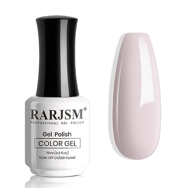 RARJSM Beige Gel Nail Polish, 15ML Neutral GelPolish Skin Tone GelNail Soak Off UV LED Nailpolish Varnish Color Gel Nail Art DIY at Home
