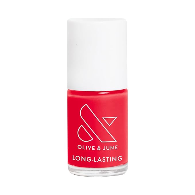 Olive & June Long Lasting Nail Polish | Plump, Gel-Like Finish No Lamp Needed Lasts up to 10 days | Salon-Quality Color at Home | 15-Free, Vegan & Cruelty-Free Chip-Resistant | Hibiscus, Tropical Pink