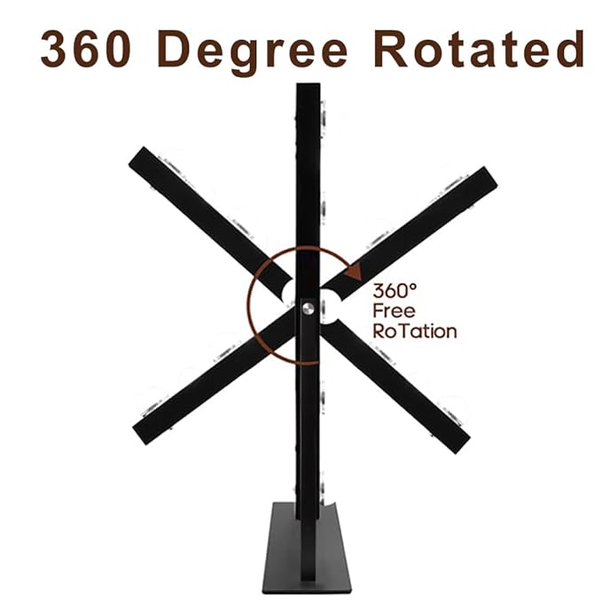 Hansong Black Vanity Mirror Makeup Mirror with Lights 12 Dimmable LED Bulbs Lighted Makeup Mirror Touch Screen Control 10X Magnification