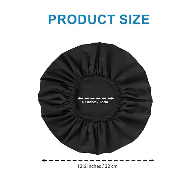 Shower Cap for Women, Double Layer Waterproof Bath Cap, Reusable Hair Protector, Large Waterproof Shower Bonnet Washable Elastic Band Bath Hair Hat for Long Hair, Braids，Black