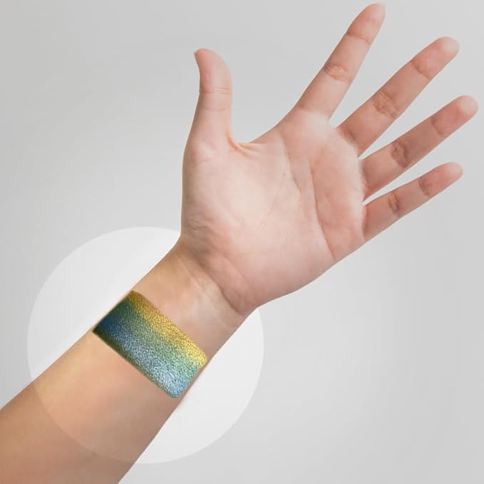 Kraze FX Dome Stroke - Forest (25 gm), Professional 1-Stroke Split Cake, Hypoallergenic, Non-Toxic, Water Activated Face & Body Painting Makeup Supplies for Sensitive Skin, Kid Safe, Adults