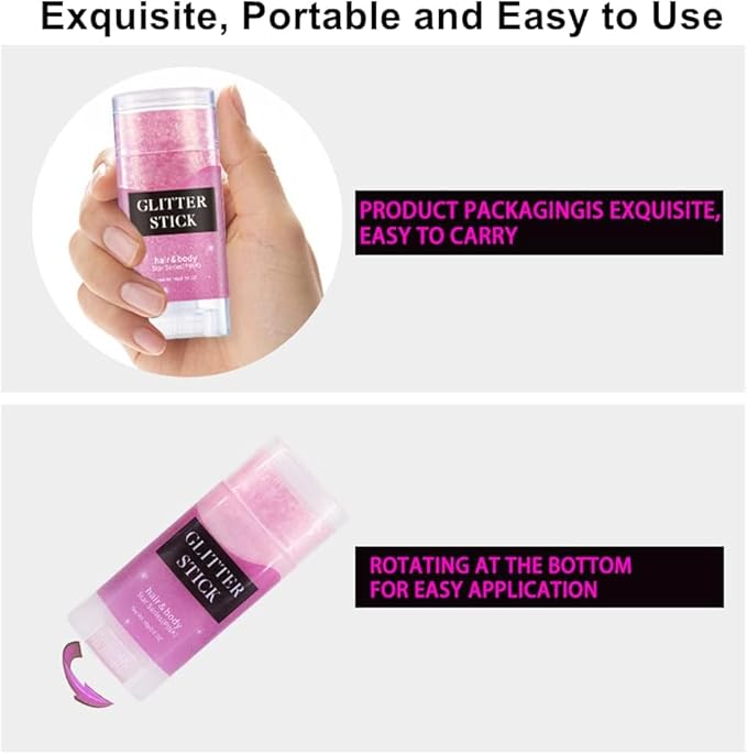 Mysense Green Body Glitter Stick, St Patricks Day Accessories, Face Hair Glitter Gel for Kids, Festival Rave Outfit for Women, Sparkling Mermaid Sequins Chunky Glitter Makeup, 0.56oz