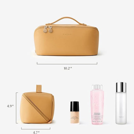 EACHY Travel Makeup Bag,Large Capacity Cosmetic Bags for Women,Waterproof Portable Pouch Open Flat Toiletry Bag Pattern Makeup Bag