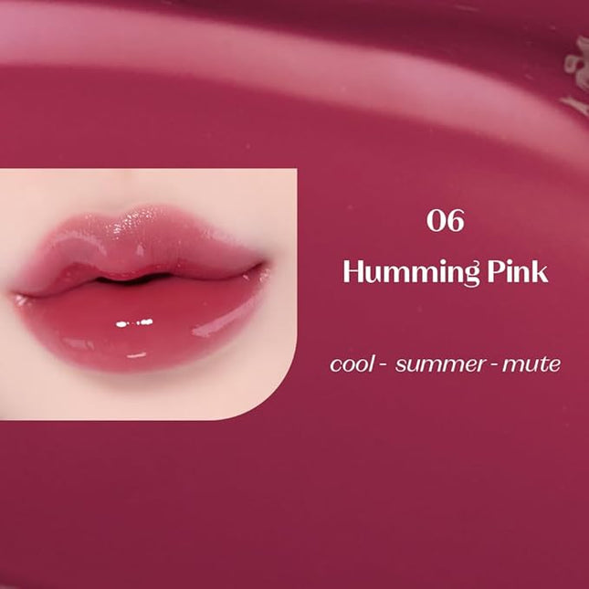 ETUDE Over Glowy Tint #6 Humming Pink | Non-Sticky Vegan Lip Tint | Moisturized & Long-lasting Lip Gloss | Daily Lip Stain for Dry Lips | Korean Makeup, K-beauty