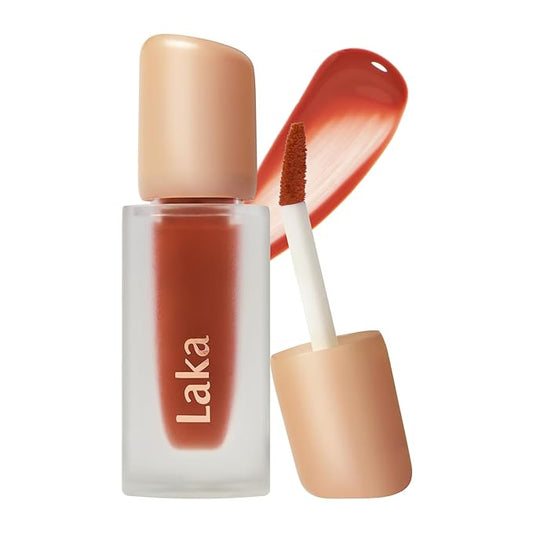 Laka Fruity Glam Tint, 4.5g/0.15 oz., Glowing Lip Stain with Wide Color Spectrum, Hydrating & Lightweight Texture, Long-Lasting Bold Stain, Non-Sticky, Vegan, K-Beauty (#114 Harmony)