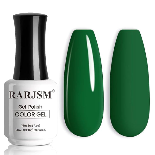 RARJSM Emerald Green Gel Nail Polish Emerald Gel Polish 1PCS 15ML Green GelNailPolish Soak off U V LED Curing Required Nail Art Manicure Salon DIY at Home GelNail Design