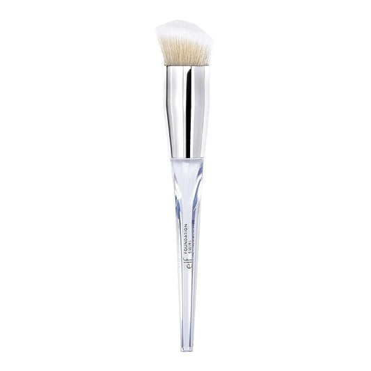 e.l.f. Precision Swirl Foundation Brush, Blends Liquid Foundation Smoothly Onto Skin, Triangular Handle For Ultimate Control, Vegan & Cruelty-Free