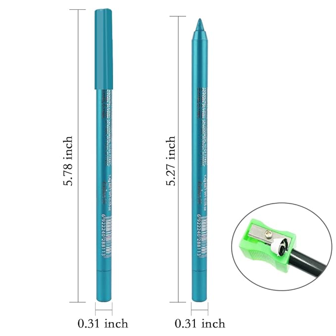 Kaely Gel Eyeliner Pencil for Women, Sky Blue Eye Liner Waterproof Smudge Proof with Sharpener, Waterline Eye Makeup Liners, delineador de ojos contra el agua, Vegan & Cruelty-Free, 09