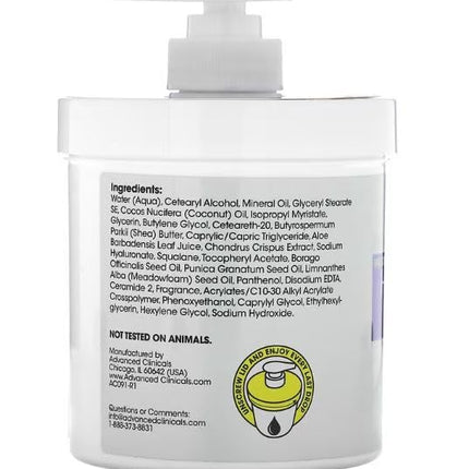 Advanced Clinicals Hyaluronic Acid Moisturizer Body Cream + Hyaluronic Acid Serum 2PC Skin Care Set | Face Serum & Body Lotion Help Diminish Appearance Of Wrinkles, Fine Lines, & Dry Skin, 2PC Bundle