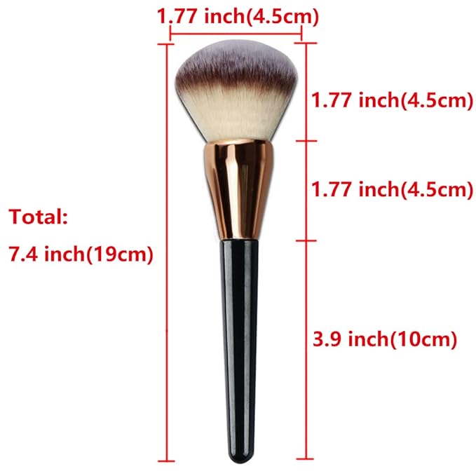 Premium Makeup Brush Kabuki Brushes Blush Brush Powder Brush Foundation Brush Bronzer Contour Face Blender Brush Blending Buffing Multifunction Cosmetics Tools Full Coverage (Rose Gold/Black)