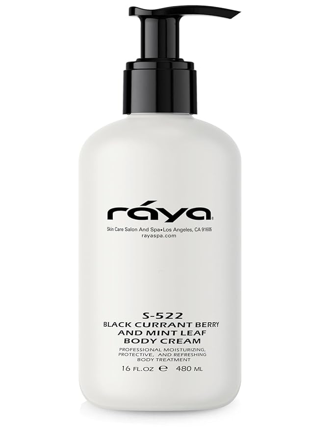 Raya Black Currant Berry and Mint Leaf Body Cream 16 oz (S-522) | Natural & Moisturizing Body Cream | Hydrates, Calms, and Prevents Dehydration and Irritation