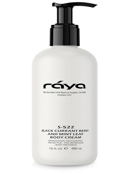 Raya Black Currant Berry and Mint Leaf Body Cream 16 oz (S-522) | Natural & Moisturizing Body Cream | Hydrates, Calms, and Prevents Dehydration and Irritation