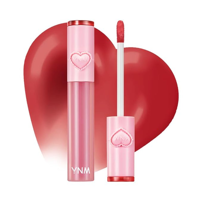 YNM Heart Jelling Tint, PEPPER JELLING, Silicone Lip Brush Included, K-Beauty, Non-Sticky, Moisturizing, Smudge-Proof, Korean Lip Tint, Long-Lasting, Vivid Color, 0.09 oz