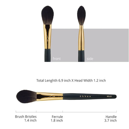 [SOO ADOR] okhee Cheek Brush BOL01 - Professional Blush Brush for Soft, Natural Application | Designed by K-Pop Makeup Artist Seo Ok | Makeup brush - Blush Brush K-Beauty