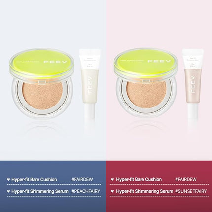 FEEV Hyper-Fit Shimmering Serum (10g) | Natural Shimmer Glow | 60% Of Moisturizing Essense | Liquid Highlighter | Vegan | K-Beauty (Peach Fairy, 0.35 Ounce)