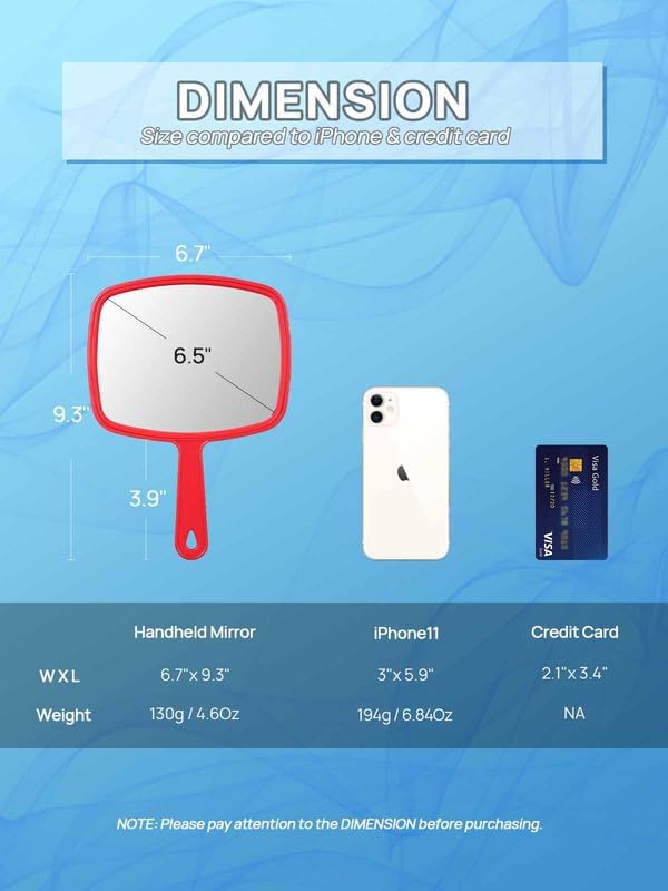 OMIRO Hand Mirror, Handheld Mirror with Handle, American Old Glory Red