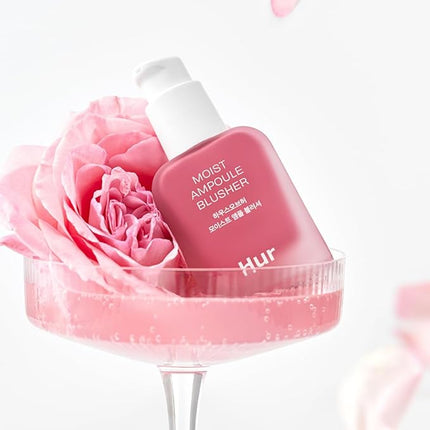 House of Hur Moist Ampoule Blusher with 50% Moisture Essence | Hydrating & Long-Lasting Blush | 0.33 fl. oz. (9 Shades) - Pink Rosie