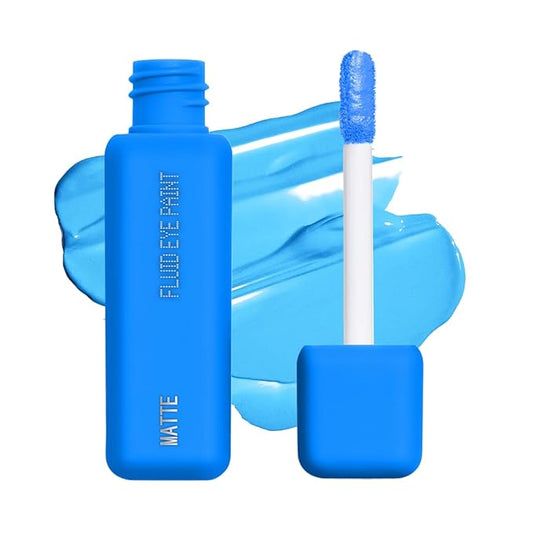 about-face Matte Fluid Eye Paint Blue Monday – High-Pigment Liquid Eyeshadow, Long-Lasting, No-Budge Matte Finish, Vegan & Cruelty-Free (Bright Blue)