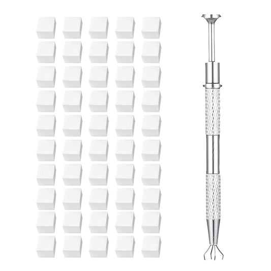 50Pcs Soft Nail Sponges for Ombre With Grabbing Pen Claw, Ombre Nail Brush Manicure Gradient Nail Art Tools Nail Art DIY Home Salon Ombre Nail Painting Sponges