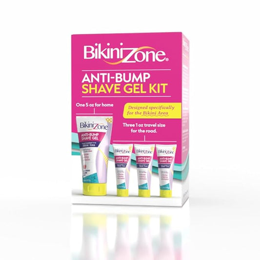 Bikini Zone Soothing Shave Gel Combo Set, 5 Oz Full Size and 3 Travel 1 Oz Minis