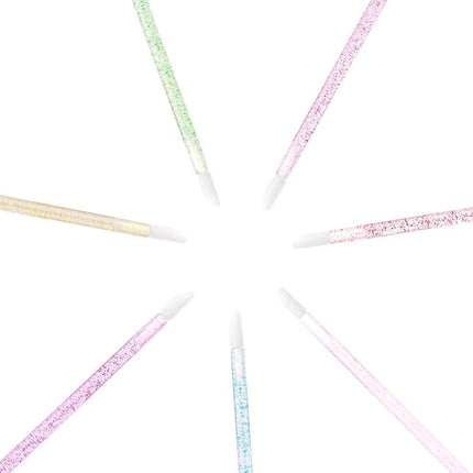 Elisel 100 Pcs Disposable Crystal Lip Brushes Make Up Lip Brushes Lipstick Lip Gloss Wands Eyeshadow Brushes Applicator Tool Makeup Beauty Tool Kits (Rose)