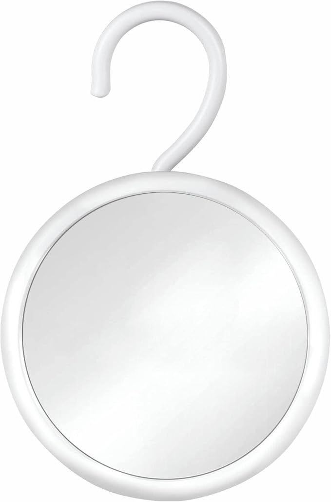 MIRRORVANA Hangable Round Fogless Shower Shaving Mirror with 360° Swivel Rotatable Hook for Hanging and Bonus Anti-Fog Spray - Anti Fog and Shatterproof Surface, 6.7" Diameter