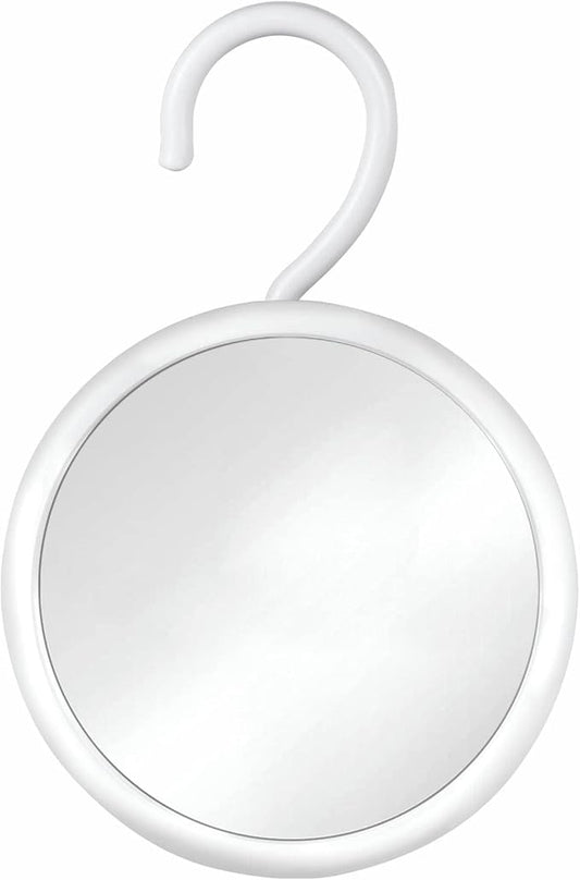 MIRRORVANA Hangable Round Fogless Shower Shaving Mirror with 360° Swivel Rotatable Hook for Hanging and Bonus Anti-Fog Spray - Anti Fog and Shatterproof Surface, 6.7" Diameter