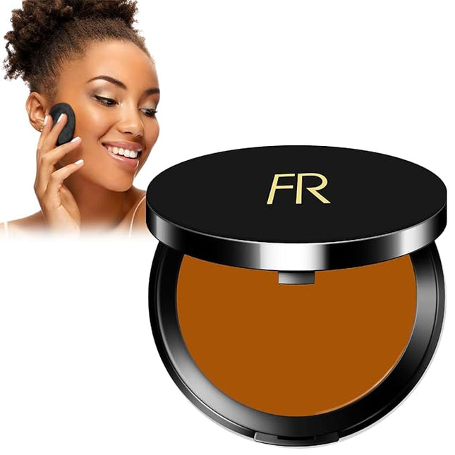 Cream To Powder Foundation by Flori Roberts, Full Coverage for Women of Color or Deeper Skin Tones, Long Lasting Makeup, Matte Finish, Covers Uneven Complexion and Hides Imperfections, 0.30 oz