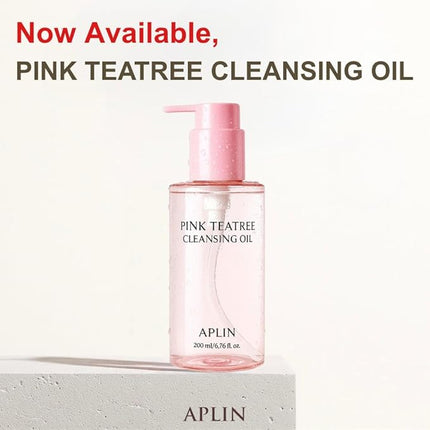 aplin Pink Tea Tree Cleansing Oil, Oil Cleanser for Face, Makeup Blackhead Remover, Korean Skin Care 6.76 fl oz(200ml)
