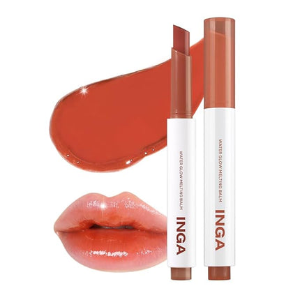 INGA Water Glow Melting Balm - Hydrating Tinted Lip Balm with Soft, Melt-On Texture, Natural Sheer, Glass-Like Finish with Non-Sticky, Lightweight Comfort (MAPLE JUICE)