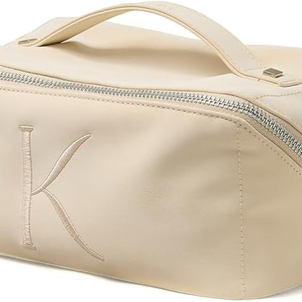 EACHY Travel Makeup Bag,Large Capacity Cosmetic Bags for Women,Waterproof Portable Pouch Open Flat Toiletry Bag Pattern Makeup Bag