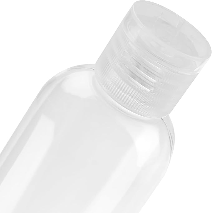MOUYAT 50 Pack 4oz Clear Plastic Flip Cap Bottles, 120ml Empty Squeeze Travel Bottles, Mini Refillable Flip Cap Travel Size Sample Containers for Lotion, Cream and Toiletries