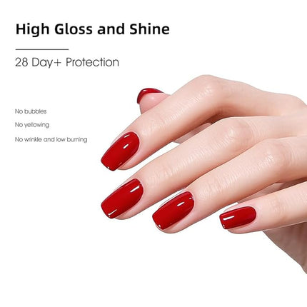 VENALISA 2 Pcs No Wipe Gel Top Coat and Base Coat Set- High Gloss Shiny Base Top Coat Gel Nail Polish Kit, Soak Off Nail Art Home and Professional Manicure
